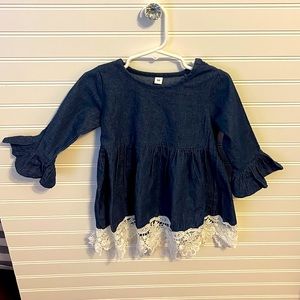 Girls Navy Lace Dress